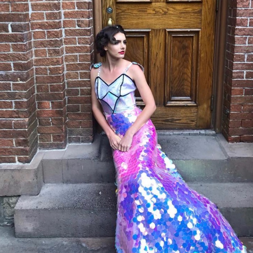 Mermaid sequin prom dress